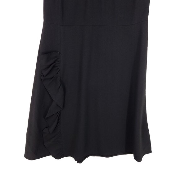 Prada Milano Made in Italy Ruffle Shift Dress Size 40 Womens Black Pleated - Picture 4 of 12